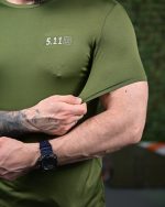 Тактична футболка 5.11 Tactical Оливкова 2XL - Зображення 4