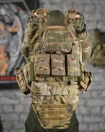 Плитоноска з напашником із системою швидкого скидання (4 точки) матеріал Cordura 1000D™, система MOLLE, колір Мультикам - Зображення 2