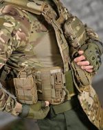 Плитоноска з напашником із системою швидкого скидання (4 точки) матеріал Cordura 1000D™, система MOLLE, колір Мультикам - Зображення 6