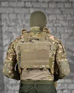 Плитоноска з напашником із системою швидкого скидання (4 точки) матеріал Cordura 1000D™, система MOLLE, колір Мультикам - Зображення 7