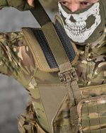 Плитоноска з напашником із системою швидкого скидання (4 точки) матеріал Cordura 1000D™, система MOLLE, колір Мультикам - Зображення 8