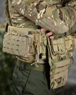 Якісна плитоноска з напашником із системою швидкого скидання (4 точки) Attack Statix матеріал Cordura 1000D™, система MOLLE, колір Мультикам - Зображення 10