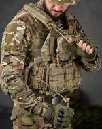 Плитоноска із системою швидкого скидання (4 точки) Single Sword матеріал Cordura 1000D™, система MOLLE, колір Піксель - Зображення 2