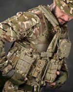Плитоноска із системою швидкого скидання (4 точки) Single Sword матеріал Cordura 1000D™, система MOLLE, колір Піксель - Зображення 3