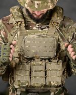 Плитоноска із системою швидкого скидання (4 точки) Single Sword матеріал Cordura 1000D™, система MOLLE, колір Піксель - Зображення 4