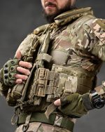 Плитоноска із системою швидкого скидання (4 точки) Single Sword матеріал Cordura 1000D™, система MOLLE, колір Піксель - Зображення 6