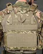 Плитоноска із системою швидкого скидання (4 точки) Single Sword матеріал Cordura 1000D™, система MOLLE, колір Піксель - Зображення 9