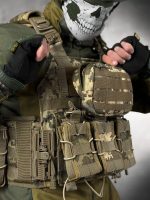Плитоноска із системою швидкого скидання (4 точки) REVENGER матеріал Cordura 1000D™, система MOLLE, колір Піксель - Зображення 4