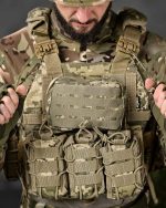 Плитоноска із системою швидкого скидання (4 точки) матеріал Cordura 1000D™, система MOLLE, колір Піксель - Зображення 2