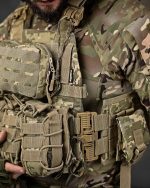 Плитоноска із системою швидкого скидання (4 точки) матеріал Cordura 1000D™, система MOLLE, колір Піксель - Зображення 9