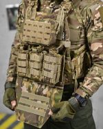 Тактична плитоноска з напашником із системою швидкого скидання (4 точки) матеріал Cordura 1000D™, система MOLLE, колір Мультикам - Зображення 5