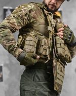 Тактична плитоноска з напашником із системою швидкого скидання (4 точки) матеріал Cordura 1000D™, система MOLLE, колір Мультикам - Зображення 6