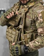 Тактична плитоноска з напашником із системою швидкого скидання (4 точки) матеріал Cordura 1000D™, система MOLLE, колір Мультикам - Зображення 10