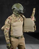 Плитоноска із системою швидкого скидання (2 точки) ASDAG матеріал Cordura 1000D™, система MOLLE, колір Мультикам - Зображення 2