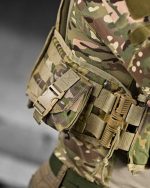 Плитоноска із системою швидкого скидання (2 точки) ASDAG матеріал Cordura 1000D™, система MOLLE, колір Мультикам - Зображення 3