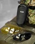 Балістичні окуляри 5.11 Tactical Aileron Shield Black у чохлі - Зображення 5