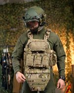 Плитоноска з напашником із системою швидкого скидання 7.62 (4 точки) 25х30, матеріал Cordura 1000D, система MOLLE, колір Мультикам - Зображення 2