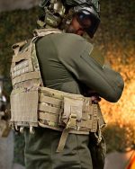 Плитоноска з напашником із системою швидкого скидання 7.62 (4 точки) 25х30, матеріал Cordura 1000D, система MOLLE, колір Мультикам - Зображення 6
