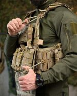 Плитоноска з напашником із системою швидкого скидання 7.62 (4 точки) 25х30, матеріал Cordura 1000D, система MOLLE, колір Мультикам - Зображення 7