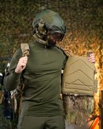 Плитоноска з напашником із системою швидкого скидання 7.62 (4 точки) 25х30, матеріал Cordura 1000D, система MOLLE, колір Мультикам - Зображення 8