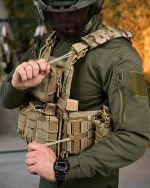 Плитоноска із системою швидкого скидання 7.62 (4 точки) 25х30, матеріал Cordura 1000D, система MOLLE, колір Мультикам - Зображення 4