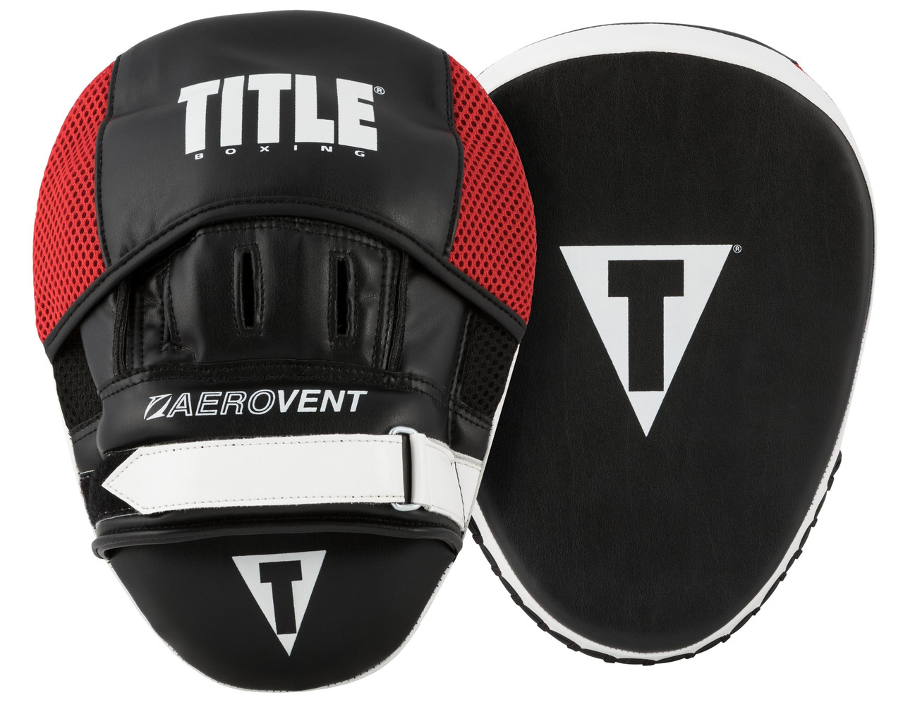 6761966083_lapi-bokserski-title Лапи боксерські TITLE Boxing Aerovent Excel Incredi-Mitts 2.0 Black/Red/White - Зображення 1