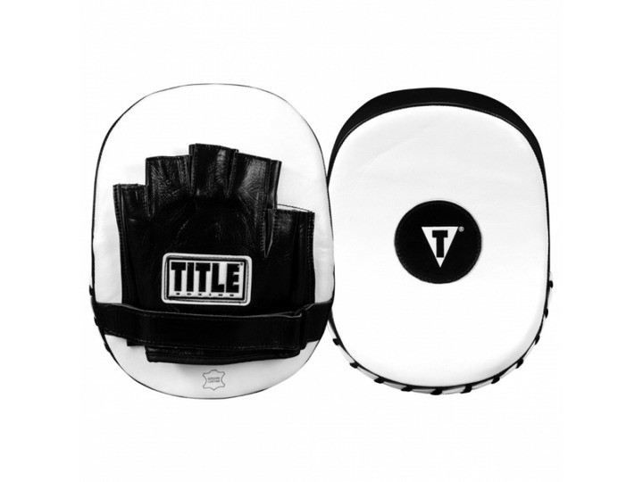 6761975534_lapi-bokserski-title Лапи боксерські TITLE Boxing Cobra Leather Punch Mitts Black/White - Зображення 1