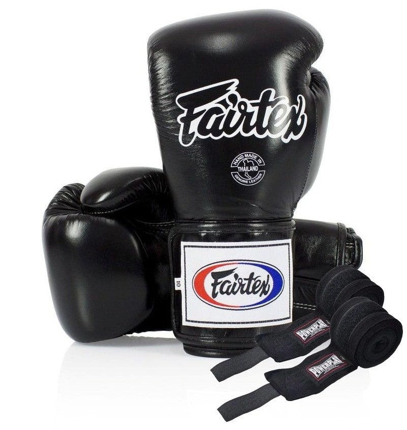6798451760_bokserski-rukavitsi-fairtex Боксерські рукавиці Fairtex BGV5 Black 10 унцій (бинти в комплекті) - Зображення 1