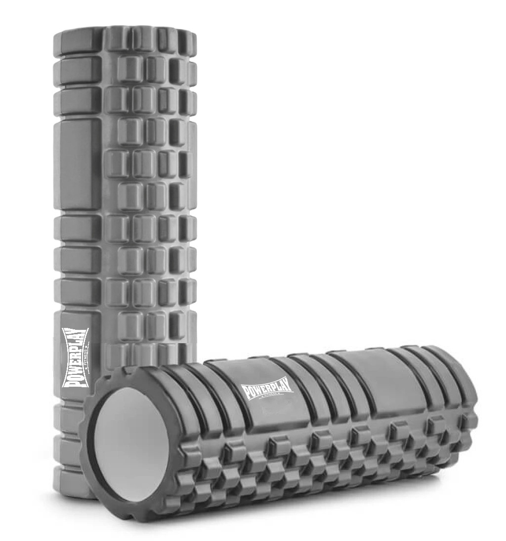 6800419481_masazhnij-rolik-roller Масажний ролик (роллер) PowerPlay 4404 Massage Roller Сірий (45x14см.) - Зображення 1