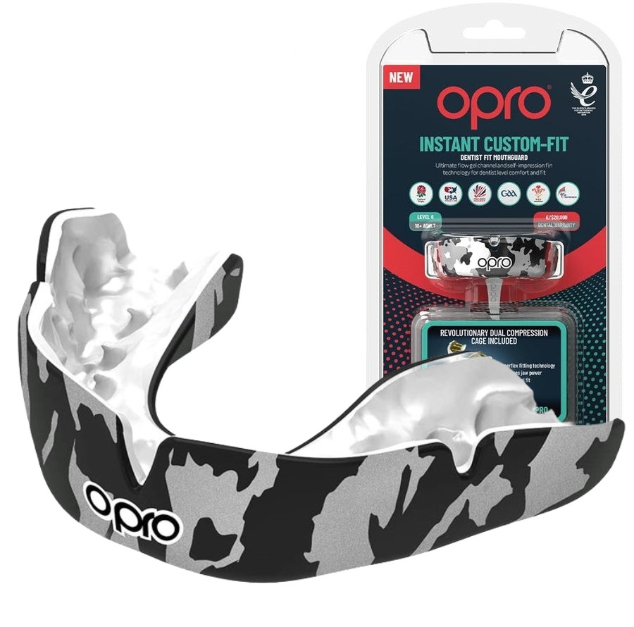 6845274023_kapa-opro-instant Капа OPRO Instant CAMO доросла (вік 11+) Black/White (art.102523002) - Зображення 1