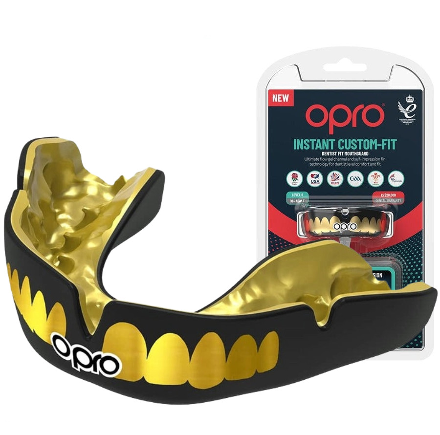 6845288030_kapa-opro-instant Капа OPRO Instant TEETH доросла (вік 11+) Black/Gold (art.102526001) - Зображення 1